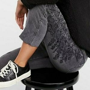 We the Free Floral Cropped Jeans